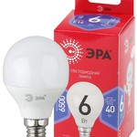 LED P45-6W-865-E14 R ЭРА (диод, шар, 6Вт, хол, E14) (10/100/3600)