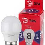 LED P45-8W-865-E27 R ЭРА (диод, шар, 8Вт, хол, E27) (10/100/3600)