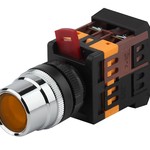 ЭРА Кнопка ABLF-22 желтый d22мм неон/240В 1з+1р (10/400/3200)