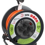 ЭРА Удлинитель силовой RMx-4es-3x1.5-50m-IP44 на м. катушке c/з 4 гн 50м ПВС 3х1.5 (1/33)