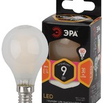 F-LED P45-9w-827-E14 frost ЭРА (филамент, шар мат, 9Вт, тепл, E14) (10/100/3600)