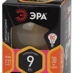 F-LED P45-9w-827-E27 frost ЭРА (филамент, шар мат, 9Вт, тепл, E27) (10/100/3600)