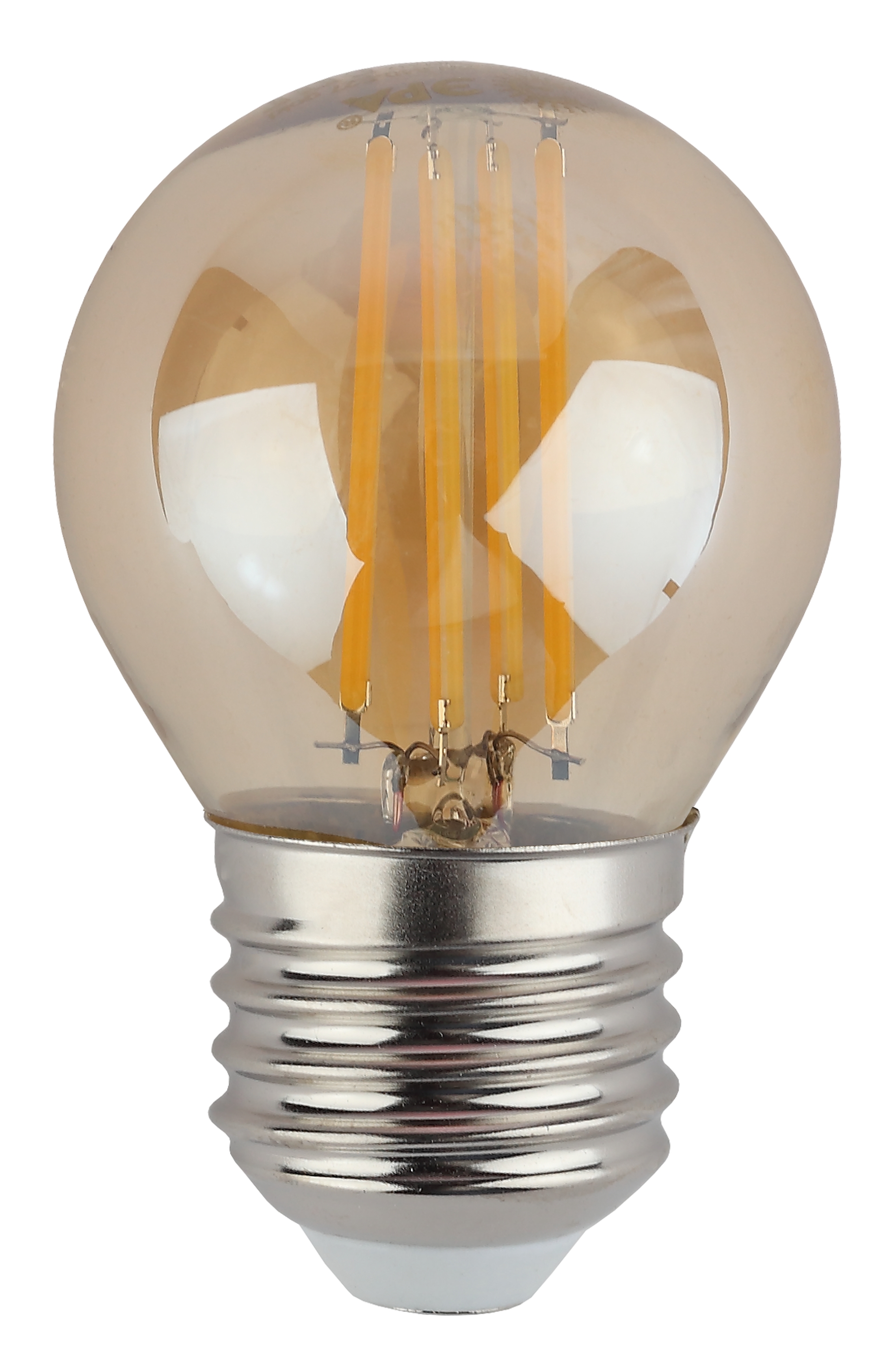 F-LED P45-9W-840-E27 gold ЭРА (филамент, шар золот, 9Вт, нейтр, E27) (10/100/3600)