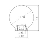 НТУ 01-60-205 ЭРА Светильник садово-парковый шар дымчатый D200mm Е27 (6/90)