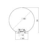 НТУ 01-100-305 ЭРА Светильник садово-парковый шар дымчатый D300mm Е27 (4/32)