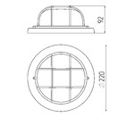 НБО 03-60-012 ЭРА Светильник Кантри дерево/стекло решетка IP54 E27 max 60Вт D220 КРУГ КЛЕН (8/96)