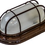 НБО 04-60-022 ЭРА Светильник Кантри дерево/стекло решетка IP54 E27 max 60Вт 232х140 ОВАЛ ОРЕХ (8/288)