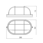НБП 04-100-002 в инд. упаковке ЭРА Светильник Акватермо ал/стекло решетка IP54 E27 max 60Вт 280х160