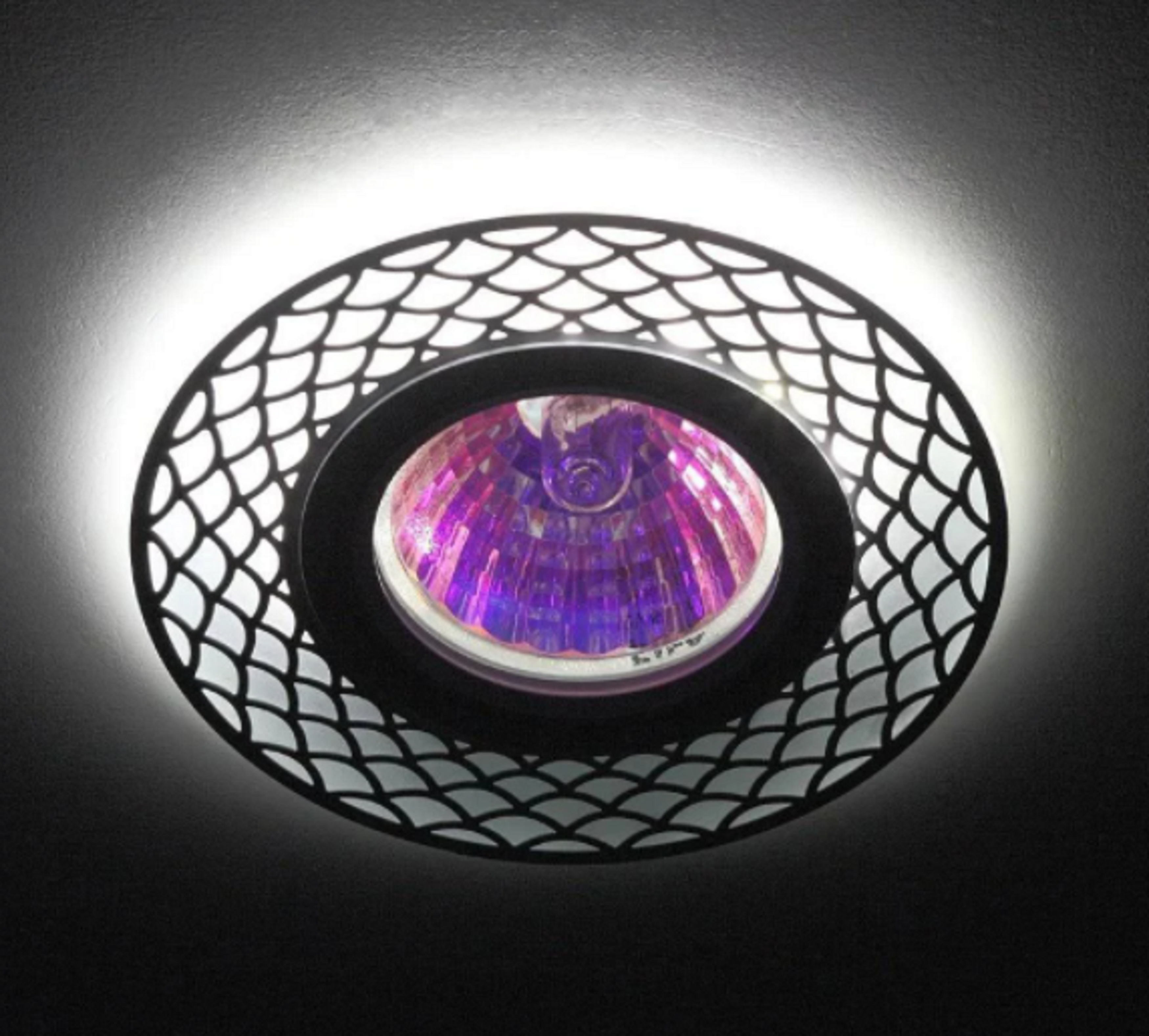 DK LD40 WH/WH /1 Светильник ЭРА декор cо светодиодной подсветкой MR16, белый/белый (50/1500)