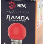 ERARL45-E27 ЭРА LED Р45-1W-E27 ЭРА (диод. шар, красн., 4SMD, 1W, E27, для белт-лайт) (10/100/6000)