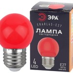 ERARL45-E27 ЭРА LED Р45-1W-E27 ЭРА (диод. шар, красн., 4SMD, 1W, E27, для белт-лайт) (10/100/6000)