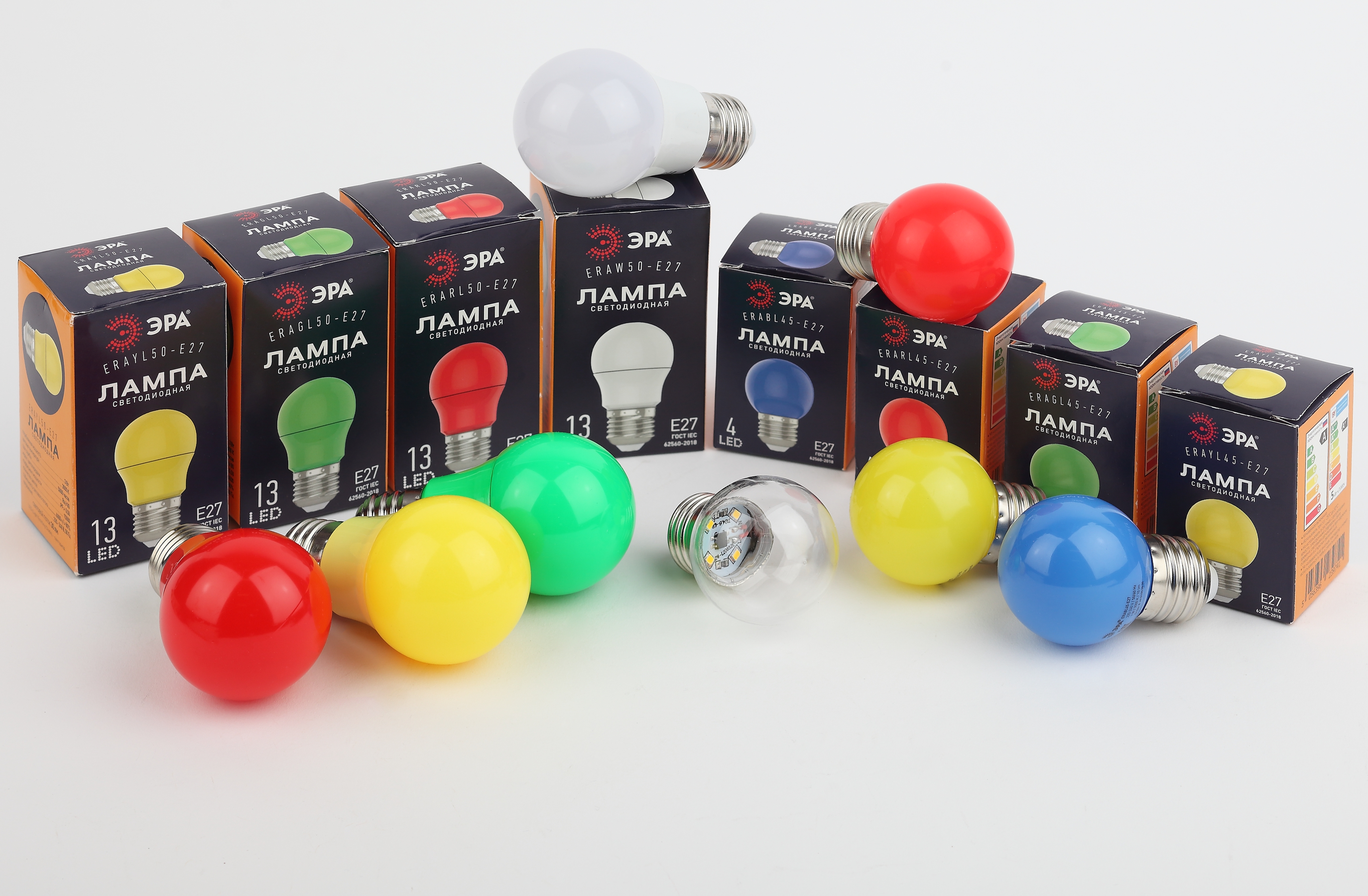 ERAW50-E27 ЭРА LED A50-3W-E27 ЭРА (диод. груша бел., 13SMD, 3W, E27, для белт-лайт) (10/100/3600)