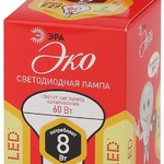 ECO LED R63-8W-827-E27 ЭРА (диод, рефлектор, 8 Вт, тепл, E27) (10/50/1500)