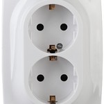 12-2116-01 ЭРА Розетка 2X2P+E Schuko, 16A-250В, IP20, винт, Эра12, белый (10/100/1600)