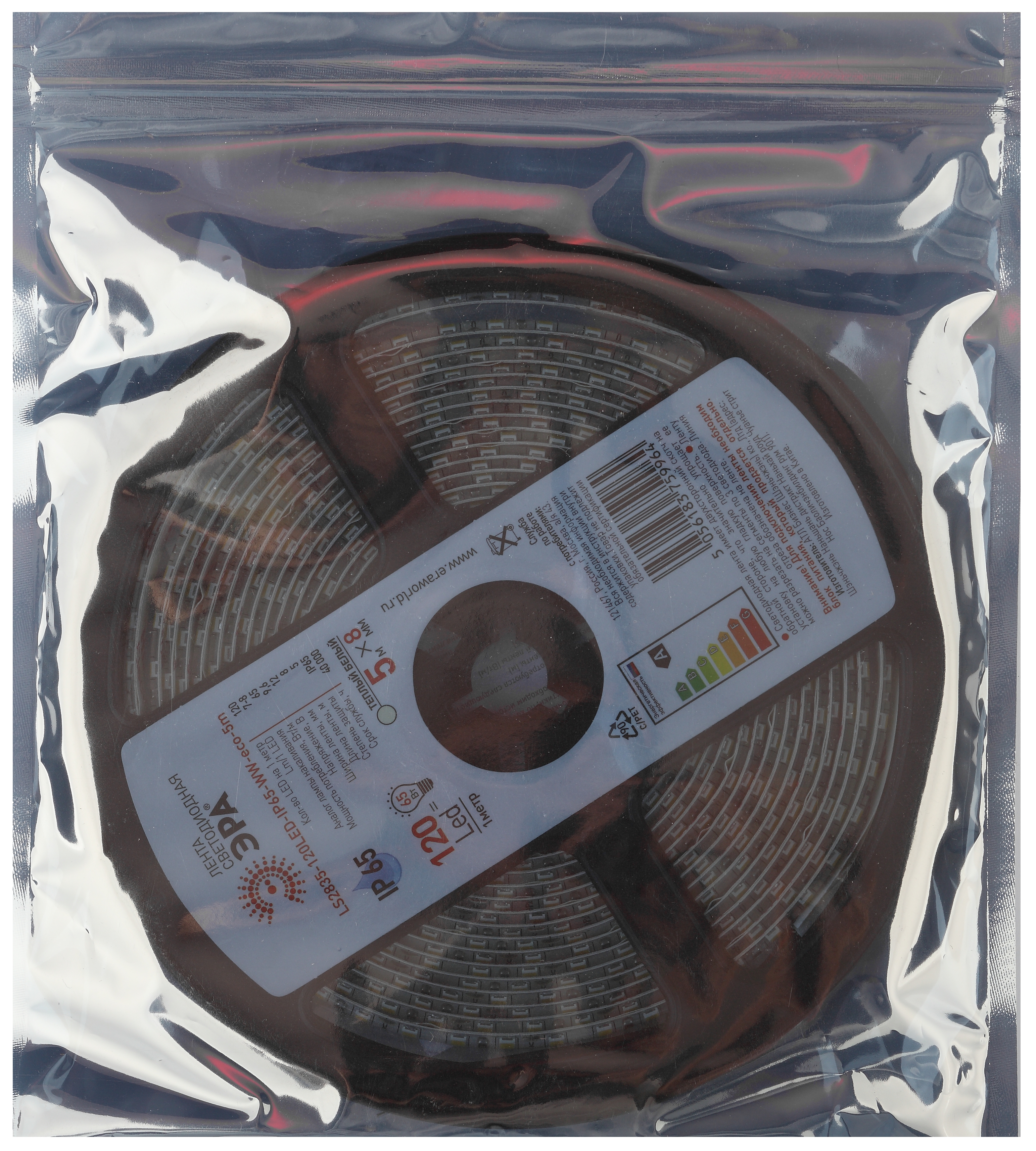 ЭРА Лента светодиодная LS2835-120LED-IP65-WW-eco-5m (80/1920)