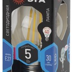 F-LED P45-5W-840-E27 ЭРА (филамент, шар, 5Вт, нейтр, E27), (10/100/3600)