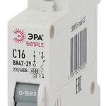 SIMPLE-mod-03 ЭРА SIMPLE Автоматический выключатель 1P 16А (C) 4,5кА ВА 47-29 (12/180/5040)