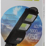 ЭРА Консольный светильник на солн. бат.,COB,40W, с датч. движ.,ПДУ,750lm, 5000К, IP65 (6/126)