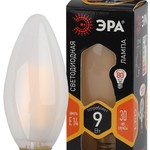 F-LED B35-9w-827-E14 frost ЭРА (филамент, свеча мат, 9Вт, тепл, E14) (10/100/5000)