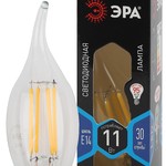 F-LED BXS-11W-840-E14 ЭРА (филамент, свеча на ветру, 11Вт, нетр, E14) (10/100/4000)