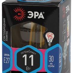 F-LED P45-11w-840-E27 ЭРА (филамент, шар, 11Вт, нейтр, E27) (10/100/4000)