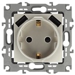 12-4109-04 ЭРА Розетка 2P+E 16A-250В, штор. с 2xUSB 5В-3А, Эра12, шампань (10/100/2000)