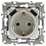 12-4109-15 ЭРА Розетка 2P+E 16A-250В, штор. с 2xUSB 5В-3А, Эра12, перламутр (10/100/2000)