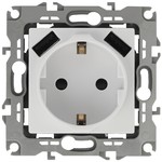 14-4109-01 ЭРА Розетка 2P+E 16A-250В, штор. с 2xUSB 5В-3А, Эра Elegance, белый (10/100/2000)