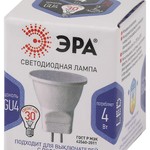 LED MR11-4W-860-GU4 ЭРА (диод, софит, 4Вт, холод, GU4) (10/100/8000)
