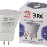 LED MR11-4W-860-GU4 ЭРА (диод, софит, 4Вт, холод, GU4) (10/100/8000)