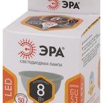 Лампочка светодиодная ЭРА STD LED MR16-8W-12V-827-GU5.3 GU5.3 8 Вт софит теплый белый свет