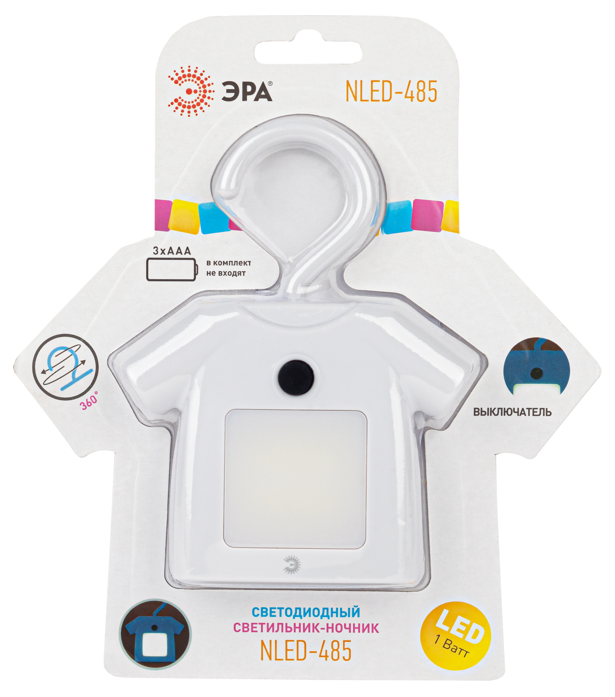 ЭРА светильник-ночник NLED-485-1W-SW-W белый (48/1344)