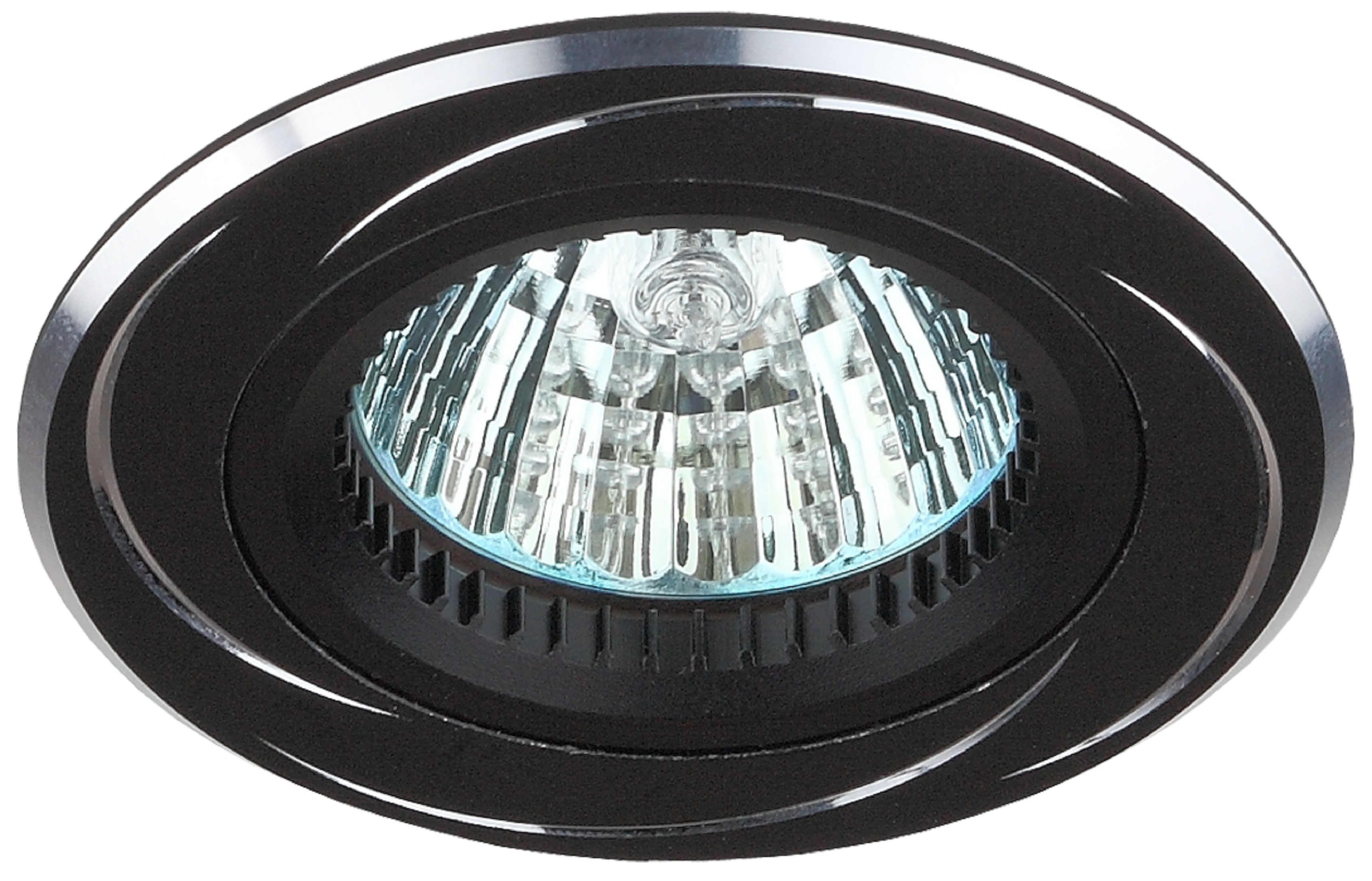 Встраиваемый светильник алюминиевый ЭРА  KL34 AL/BK/1 поворотный MR16 12V 50W черный