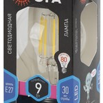 F-LED A60-9W-840-E27 ЭРА (филамент, груша, 9Вт, нейтр., Е27) (10/100/1500)