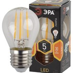 F-LED P45-5W-827-E27 ЭРА (филамент, шар, 5Вт, тепл, E27) (10/100/3600)