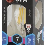 F-LED A60-7W-840-E27 ЭРА (филамент, груша, 7Вт, нейтр., Е27) (10/100/1500)