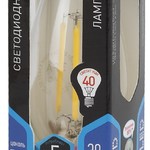 F-LED B35-5W-840-E14 ЭРА (филамент, свеча, 5Вт, нейтр, E14) (10/100/3500)