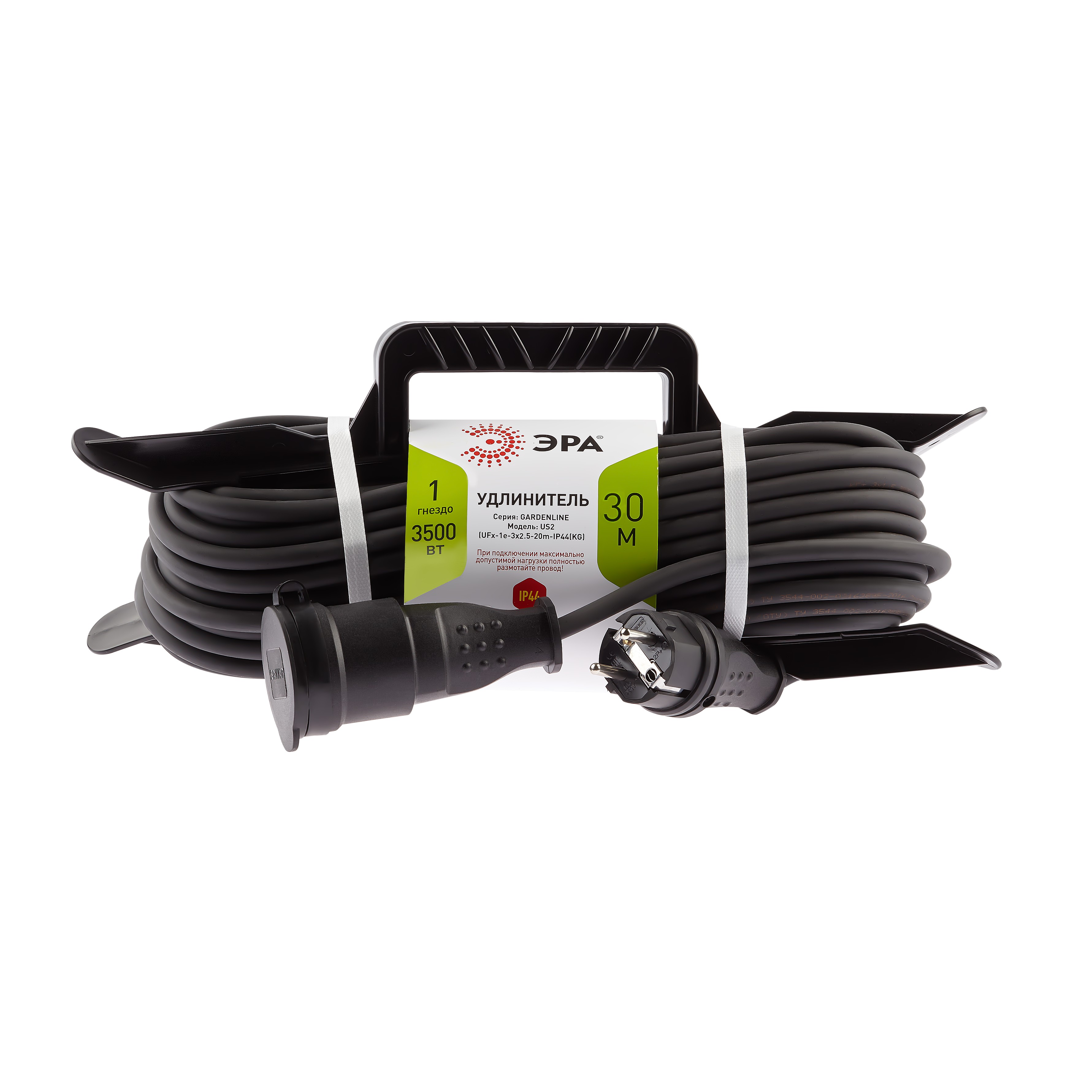 Удлинитель силовой ЭРА  UFx-1e-3x2,5-30m-IP44(KG) на рамке с заземлением 1 розетка 30 м КГ 3х2,5мм2