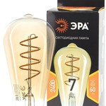 F-LED ST64-7W-824-E27 spiral gold ЭРА (филамент, спир зол, 7Вт, тепл, E27) (20/960)