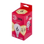 Лампочка светодиодная ЭРА RED LINE LED P45-6W-827-E14 R Е14 / E14 6 Вт теплый белый свет