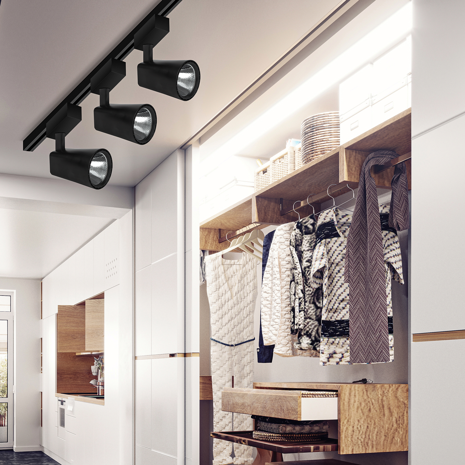 TR4 - 20 BK Трековый Светильник ЭРА 20Вт черный COB (20/160)