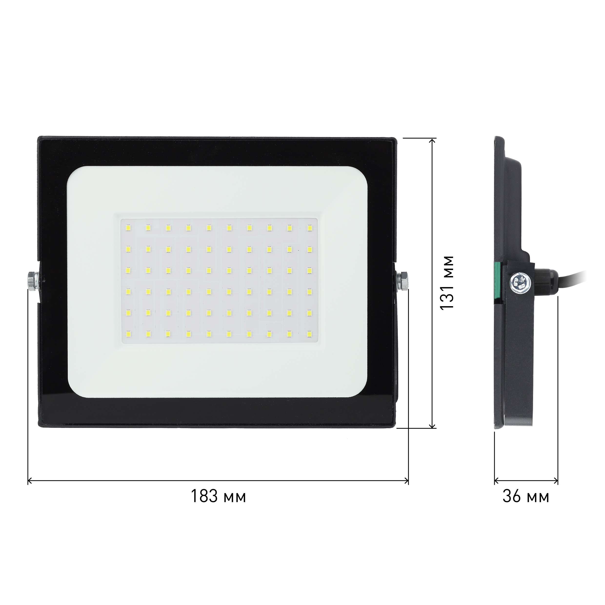 Прожектор светодиодный уличный ЭРА LPR-021-0-40K-050 50Вт 4000К 4000Лм 183х131х36