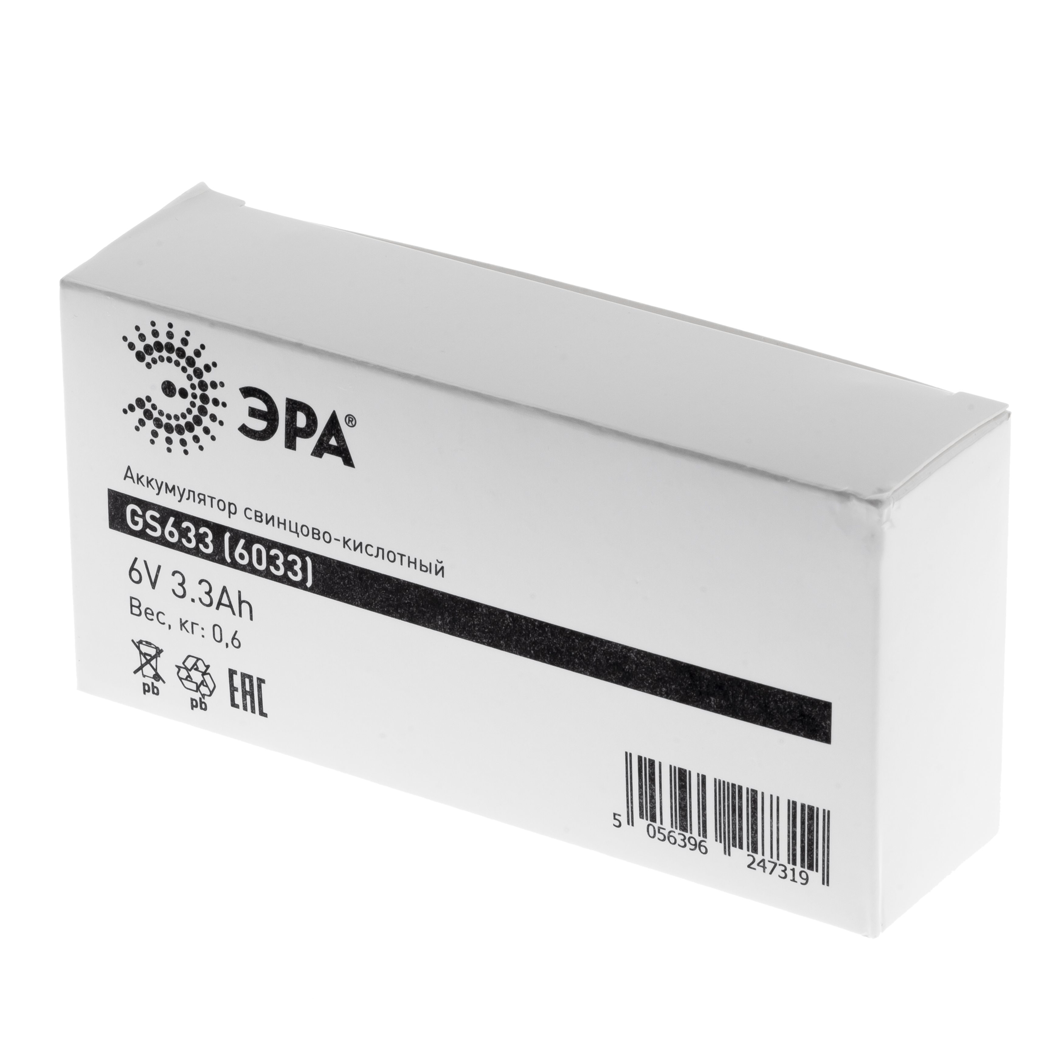 ЭРА Аккумулятор GS633 (Cвинцово-кислотный 6V 3,3) (20/640)