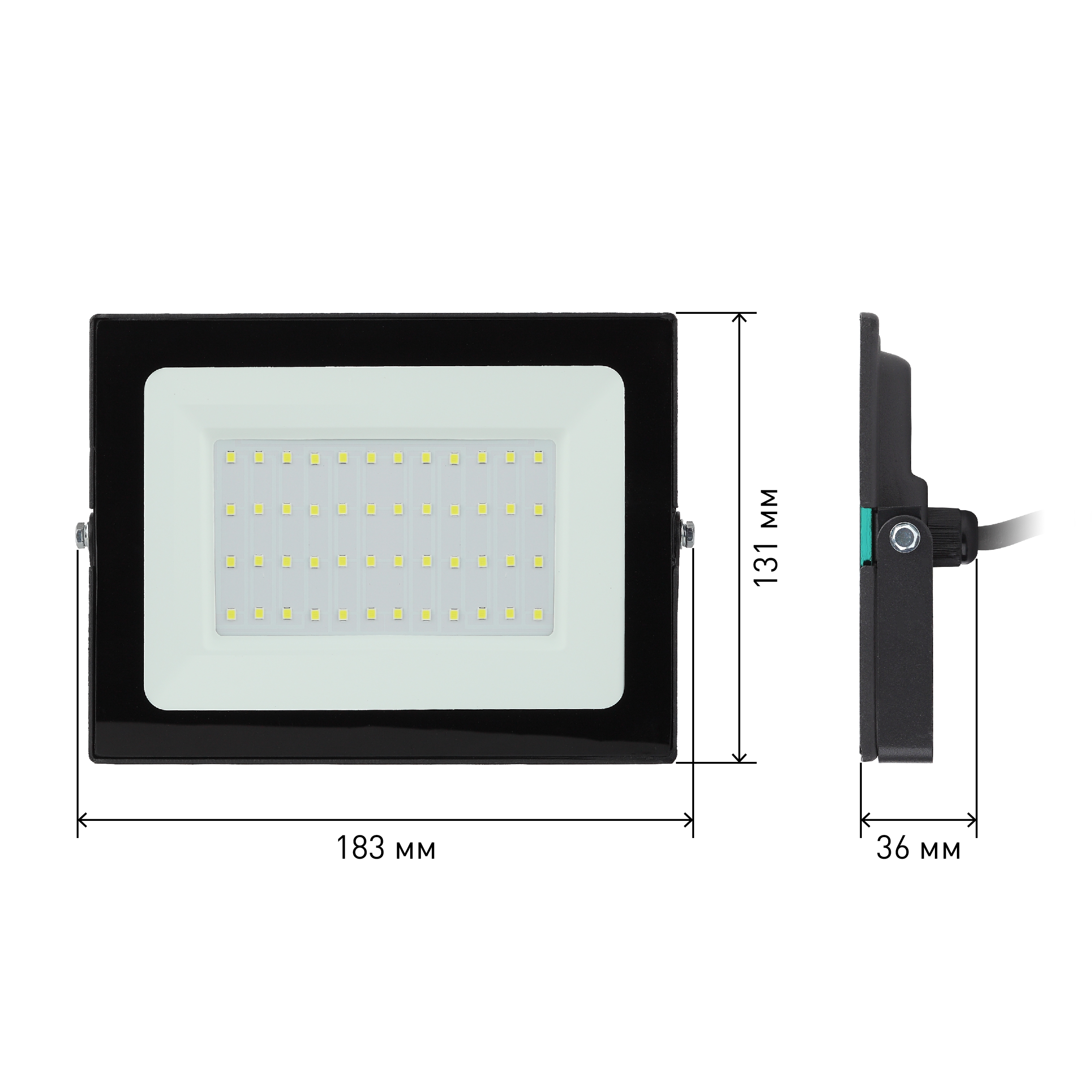 Прожектор светодиодный уличный ЭРА LPR-021-0-65K-050 50Вт 6500К 4000Лм 183х131х36