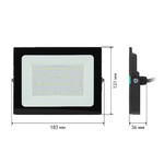 Прожектор светодиодный уличный ЭРА LPR-021-0-65K-050 50Вт 6500К 4000Лм 183х131х36