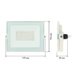 Прожектор светодиодный уличный ЭРА LPR-031-0-65K-030 30Вт 6500К 2400Лм 139x104x35 белый