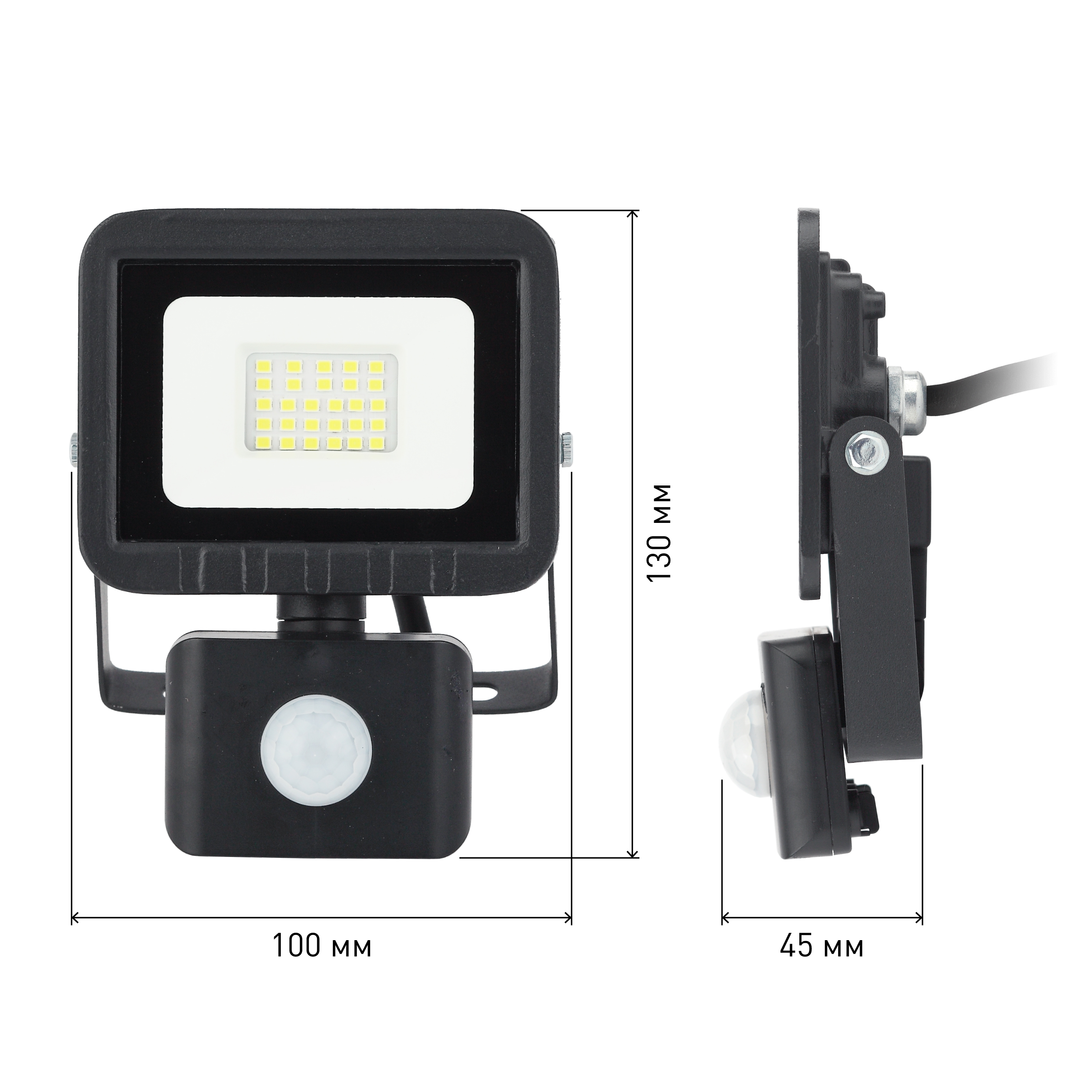Прожектор светодиодный уличный ЭРА LPR-041-2-65K-020 20Вт 6500К 1600Лм датчик движения регулируемый