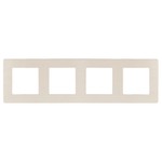 Рамка для розеток и выключателей ЭРА Серия 12 12-5104-02 на 4 поста, Сатин, слоновая кость