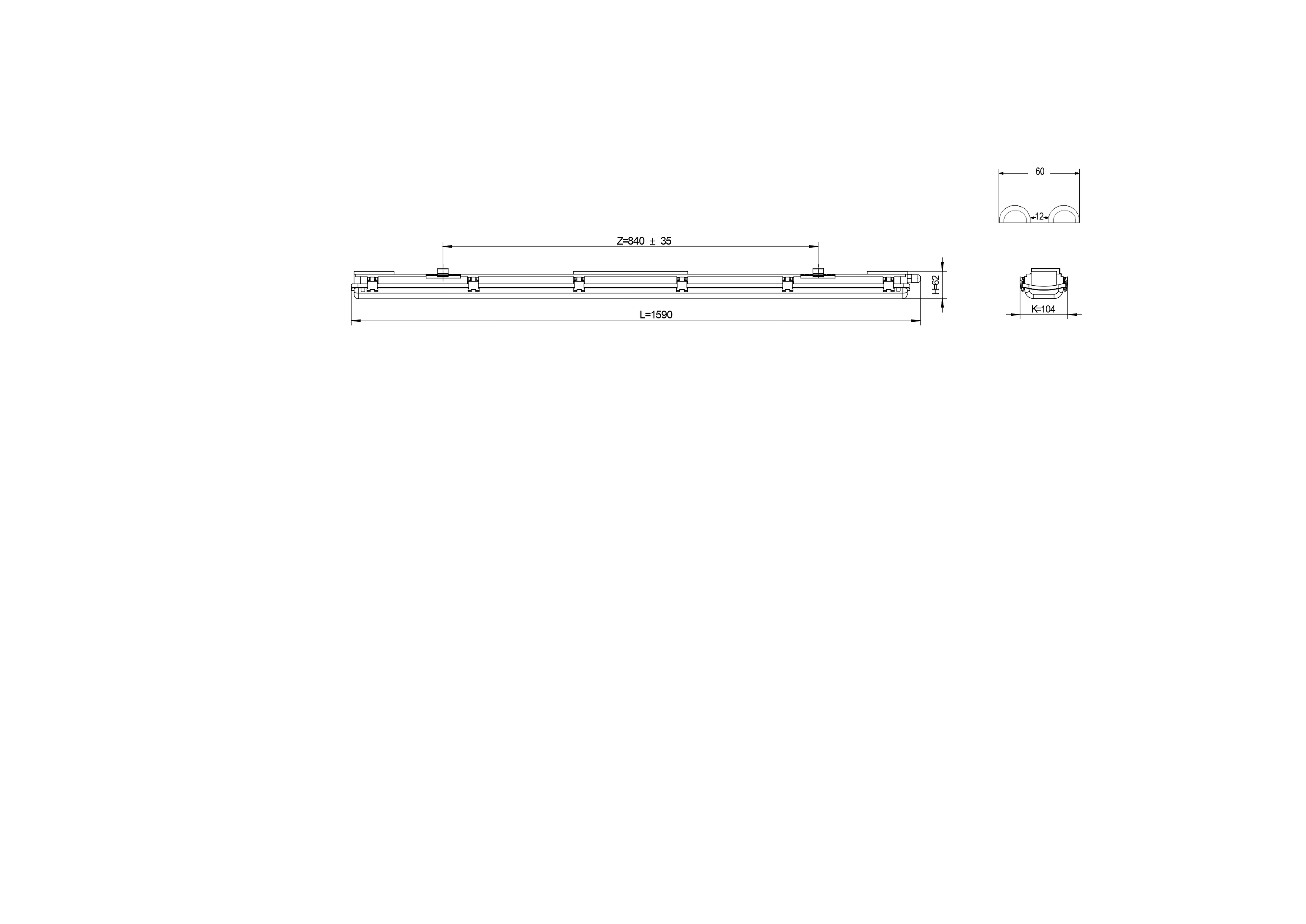 SPP-101-0-002-150 ЭРА Светильник IP65 под 2 светодиодные лампы T8 G13 LED 2x1500мм (8/144)