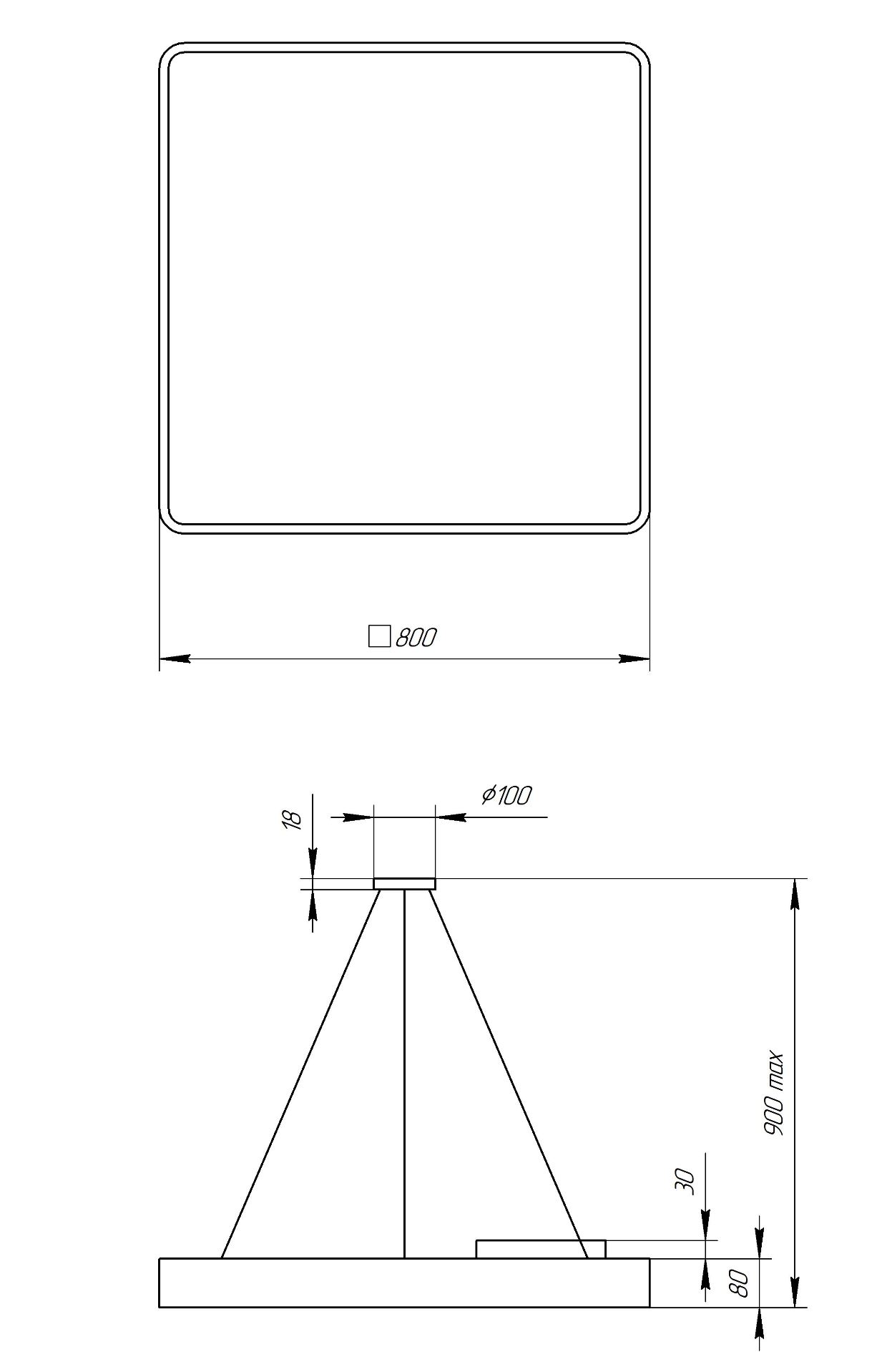 Светильник светодиодный Geometria ЭРА Quadro SPO-164-B-40K-110 110Вт 4000К 17300Лм IP40 800*800*80 черный подвесной